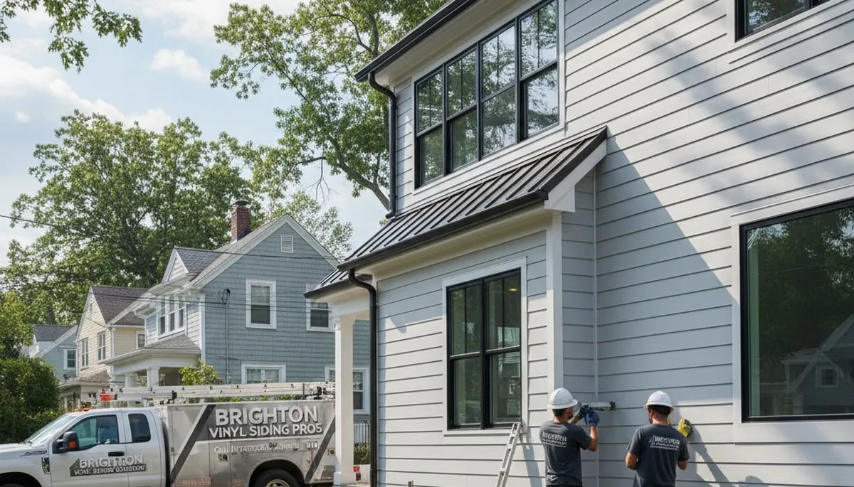 Professional vinyl siding installation on Boston MA home exterior