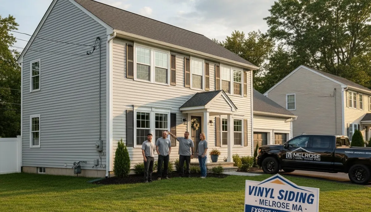 Professional vinyl siding installation on Boston MA home exterior