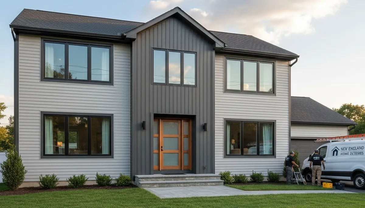 Professional vinyl siding installation on home exterior in Boston, MA